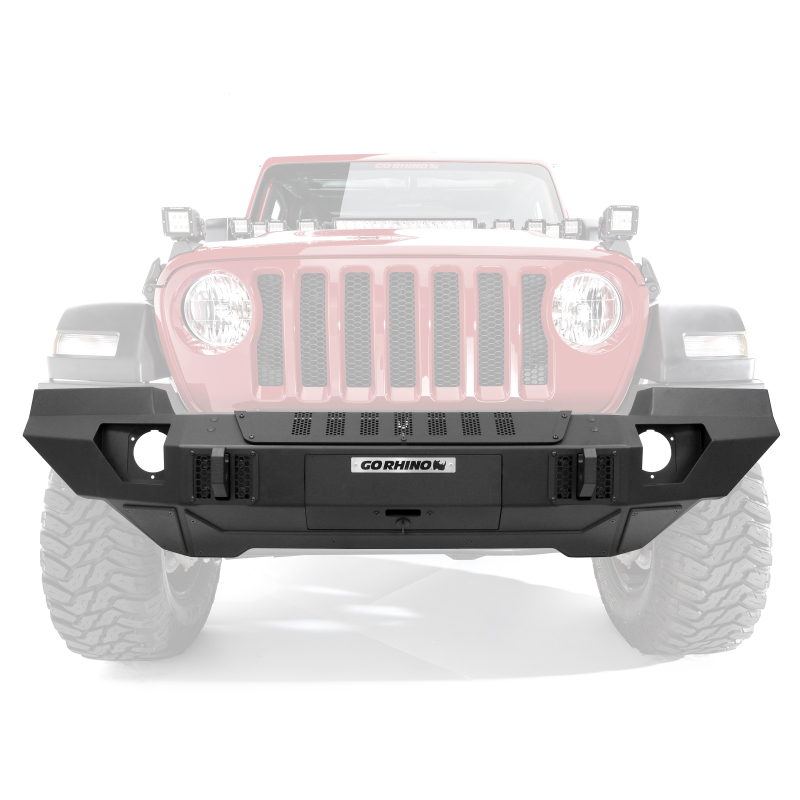 Jeep Wrangler Bumper - Front - Go Rhino - Trailine Full Width - Black - `07-`20